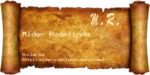 Mider Rodelinda névjegykártya